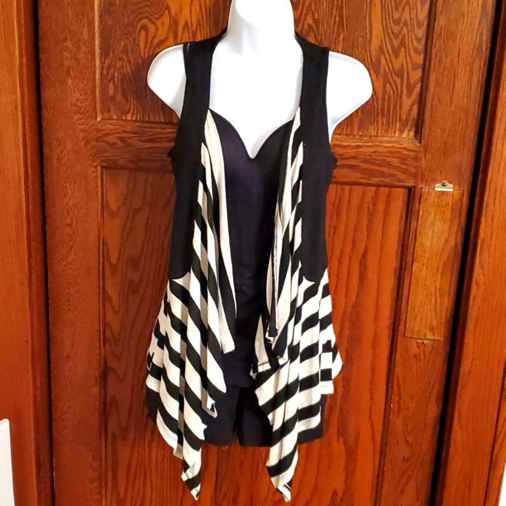 Black & White Asymmetrical Vest